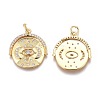 Brass Micro Pave Clear Cubic Zirconia Pendants ZIRC-O035-09G-2