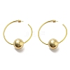 Brass Round Beaded Ring Stud Earrings EJEW-D067-01G-1