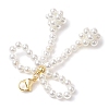 Bowknot Shell Pearl Beaded Pendant Decoration HJEW-TA00297-4