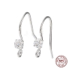 Rhodium Plated 925 Sterling Silver with Clear Cubic Zirconia Earring Hooks LS-STER-G036-16P-1