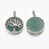 Natural Green Aventurine Pendants G-E449-C04-2