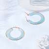 1 Pair Stylish Stainless Steel Fever Hoop Earrings EJEW-LP0011-05B-3