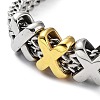 Ion Plating(IP) 304 Stainless Steel Cross Link Chains Bracelets for Men & Women BJEW-D031-25GP-2