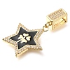 Brass Micro Pave Cubic Zirconia Pendants KK-S049-04G-A-2