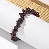 Chips Natural Garnet Beaded Stretch Bracelets BJEW-JB01826-09-8