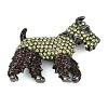 Dog Shape Rhinestone Brooches JEWB-S030-05-1