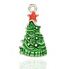 Silver Color Plated Alloy Enamel Christmas Tree Pendants ENAM-J171-02S-1