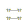 304 Stainless Steel Enamel Butterfly Nipple Barbells WG20A72-04-1