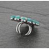 Oval Alloy & Synthetic Turquoise & Natural White Jade Cuff Rings FS-WG97148-01-3