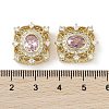 Brass Micro Pave Cubic Zirconia Beads X-KK-G491-36G-02-3