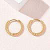 Twist Textured 304 Stainless Steel Huggie Hoop Earrings SA-CBA46AF-27G-02-1