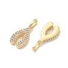 Brass Micro Pave Clear Cubic Zirconia Pendants KK-D289-03G-2
