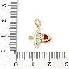 Brass Pave Cubic Zirconia Pendants KK-U062-61G-3