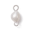 Natural Freshwater Pearl Potato Connector Charms PALLOY-JF03201-02-2