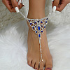 Beach Triangle Brass Rhinestone Toe Ring Anklets for Women FS-WG6EC5D-03-1