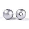 Spray Painted Round Natural Schima Wood Beads WOOD-A018-14mm-02-2