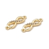 Brass Micro Pave Clear Cubic Zirconia Connector Charms KK-E068-VB388-3