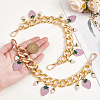 2Pcs Alloy Enamel Strawberry Charm Aluminum Bag Decorative Chains HJEW-BBC0001-27A-3