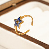 304 Stainless Steel Enamel Cuff Open Rings for Women WGFF25C-02-2