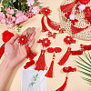 12 Pairs 12 Styles New Year's Day Theme Polyester Alligator Hair Clips PHAR-CA0001-007-3