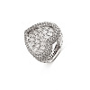 Brass Micro Pave Clear Cubic Zirconia Finger Rings for Women FS-WG571C7-07-1
