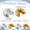 600Pcs 2 Colors Brass Crimp Beads Covers KK-SP0002-32-2