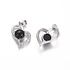 Natural Black Agate Pendants G-L512-O09-2