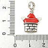 Anti-Tarnish Rhodium Plated 925 Sterling Silver Enamel Christmas European Dangle Charms STER-Z010-02P-01B-3