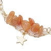 Natural Red Aventurine Chip Multi-Strand Bracelet Sets BJEW-JB10500-01-3