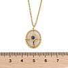 304 Stainless Steel Pave Natural Lapis Lazuli Oval with Star Pendant Necklaces for Women NJEW-Z055-05G-5