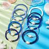 10Pcs 10 Styles Faceted Glass & Handmade Polymer Clay Breaded Stretch Bracelets BJEW-JB10259-2