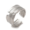 304 Stainless Steel Open Cuff Ring RJEW-C068-03A-P-1