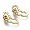 Brass Micro Pave Cubic Zirconia Screw Carabiner Lock Charms KK-R136-066B-NF-1