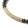 Energy Power Natural Obsidian Round Beads Stretch Bracelet for Men Women BJEW-JB06798-6