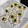Alloy & Imitation Pearl & Oval Lampwork Beaded Long Necklaces for Women FS-WG23C77-01-5