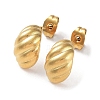 Ion Plating(IP) 304 Stainless Steel Croissant Ear Studs for Women EJEW-P234-02G-1