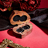 Portable Walnut Wooden Couple Ring Boxes OBOX-WH0015-03-6