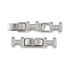 SHEGRACE Brass Micro Pave Clear Cubic Zirconia Fold Over Claps XGRQ5K377-843P-1