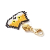 Handmade Glass Seed Beaded  Cat Head Shape Pendants Decorations HJEW-MZ00366-03-4