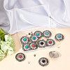 Gorgecraft 12Pcs 4 Colors 1-Hole Alloy & Turquoise Buttons FIND-GF0003-46-7