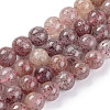 Natural Strawberry Quartz Beads Strands G-J373-16-6mm-1