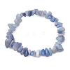 Dyed & Heated Natural Blue Aventurine Chip Beaded Stretch Bracelets for Men Women BJEW-JB12089-01-2