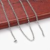 Tarnish Resistant 304 Stainless Steel Rolo Chain Necklaces NJEW-L136-07P-3