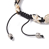 Synthetic Turquoise Starfish & Turtle Braided Bead Bracelet BJEW-TA00388-02-4