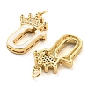 Brass Micro Pave Clear Cubic Zirconia Pendants KK-G498-01U-02-2