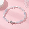 Natural Aquamarine Beaded Stretch Bracelets BJEW-JB13199-04-1
