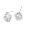 Brass Micro Pave Cubic Zirconia Stud Earring Findings KK-Z094-11P-2