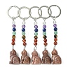 Cat Natural Purple Aventurine Keychain KEYC-F040-11I-1