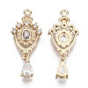 Brass Micro Pave Cubic Zirconia Links KK-R111-041-B01-2