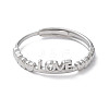 Non-Tarnish 304 Stainless Steel Heart with Word Love Adjustable Rings RJEW-D006-20P-2